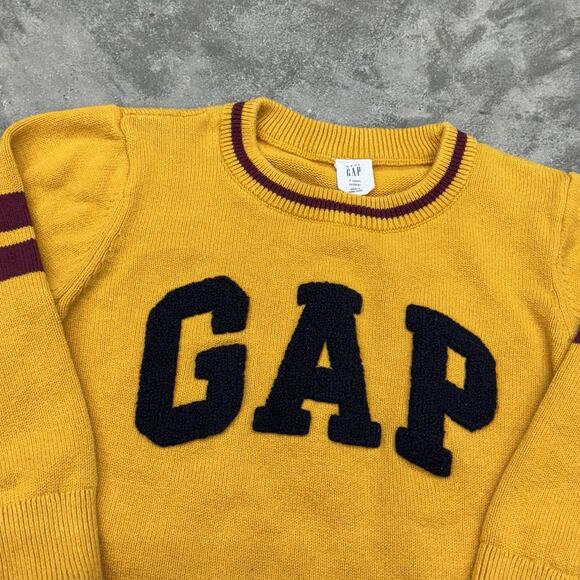 Gap Baby Kids Boys Sweater Size 3T Toddler Yellow Red Logo Classic Hong Kong - Picture 2 of 11